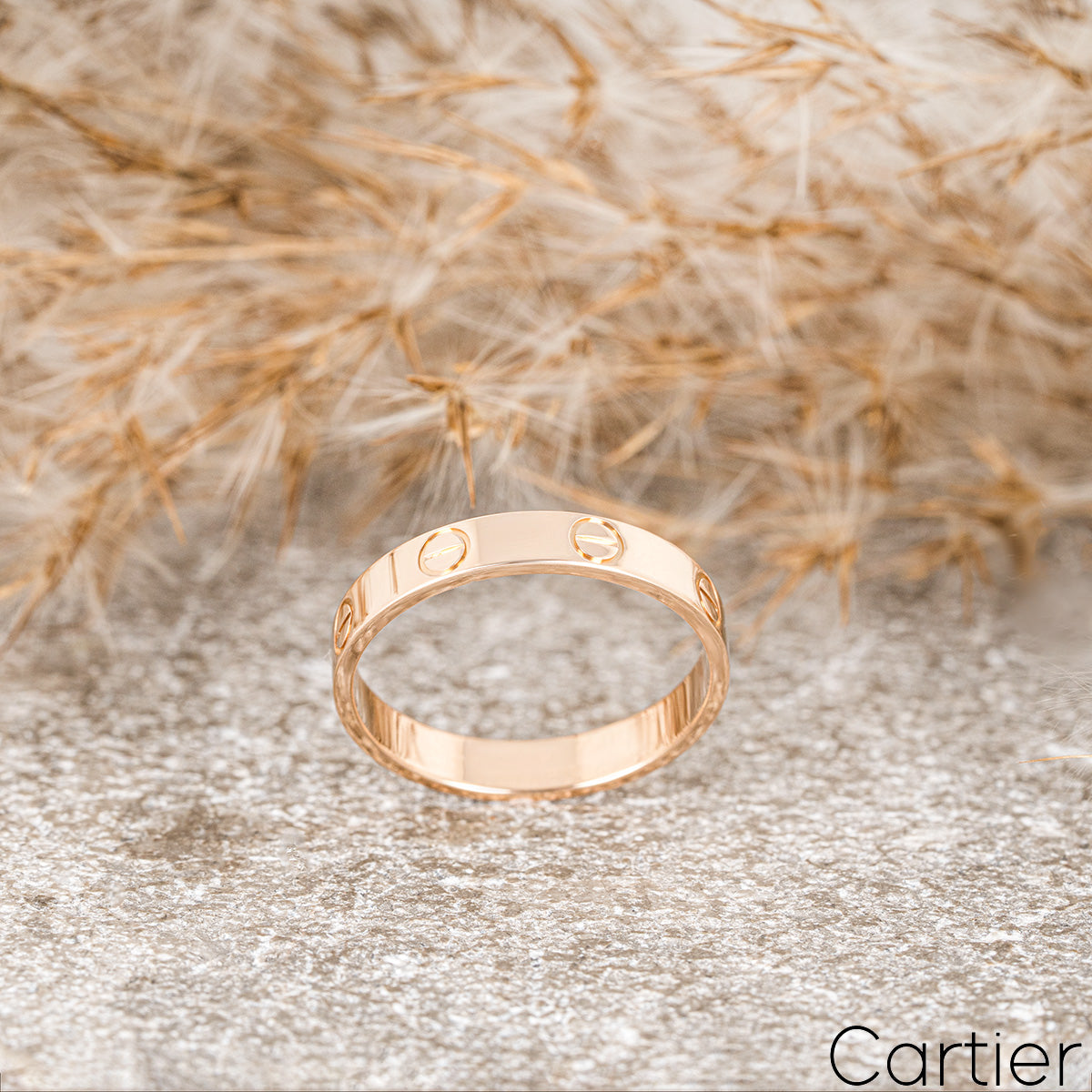 Cartier Rose Gold Plain Love Wedding Band Size 55 B4085200