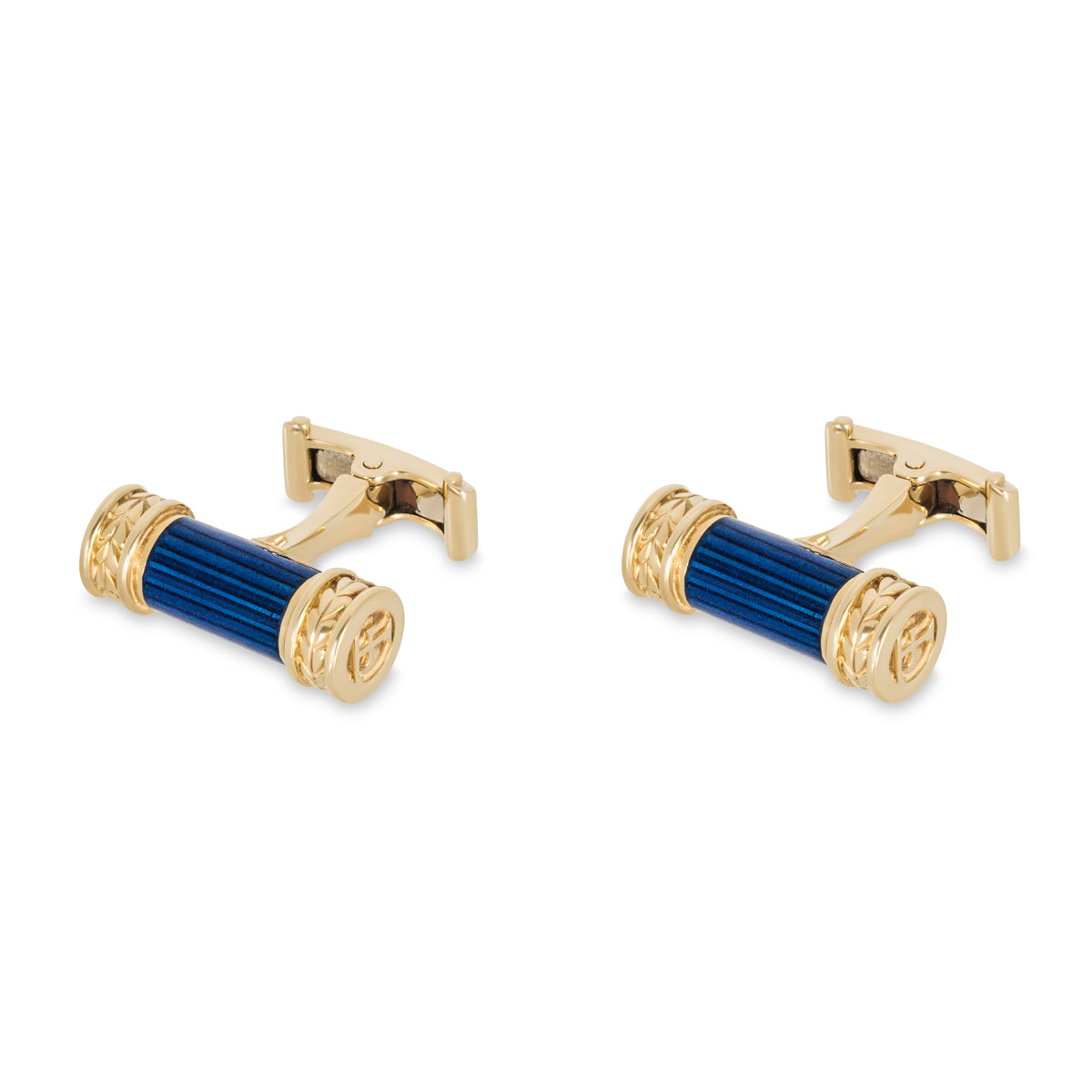 Theo Fennell Yellow Gold Blue Enamel Cufflinks