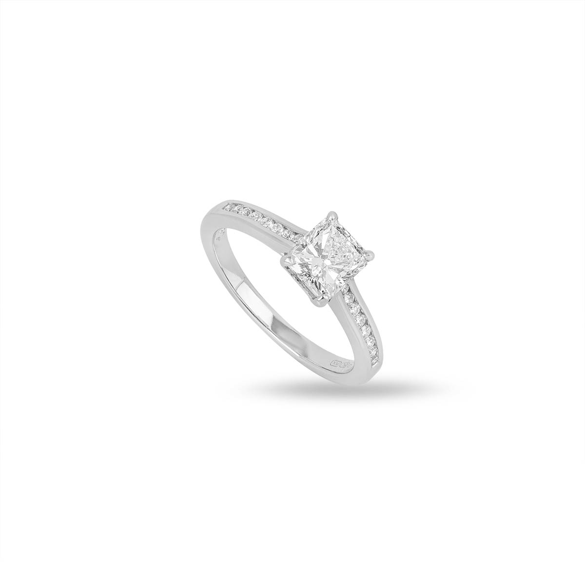 White Gold Radiant Cut Diamond Ring 1.01CT H/SI1