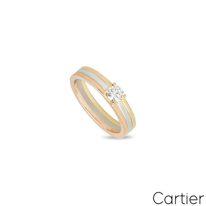 Cartier Tri-Colour Trinity Round Brilliant Cut Diamond Ring 0.24CT Size 52 N4204200