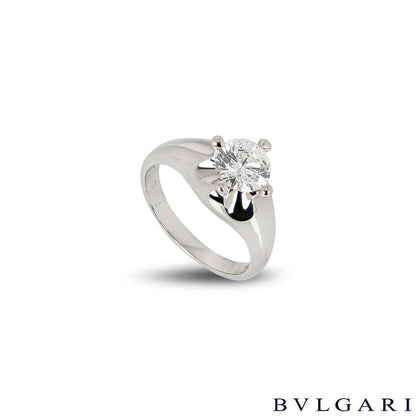 Bvlgari Platinum Diamond Corona Ring 1.11CT F/VVS1