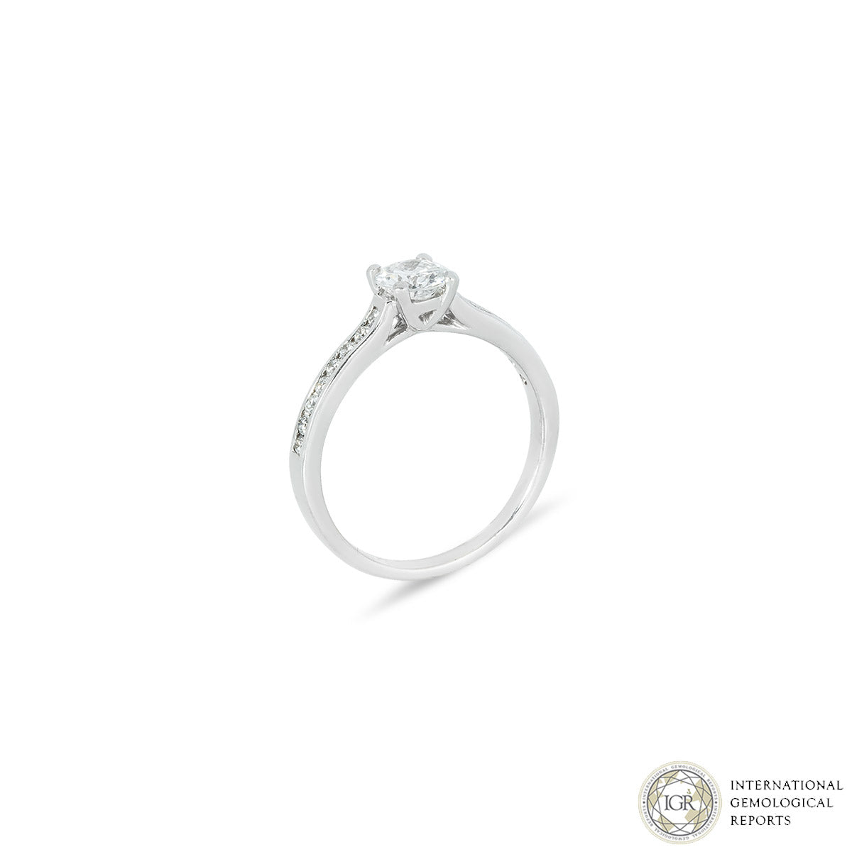 White Gold Round Brilliant Diamond Ring 0.52CT D/VS1