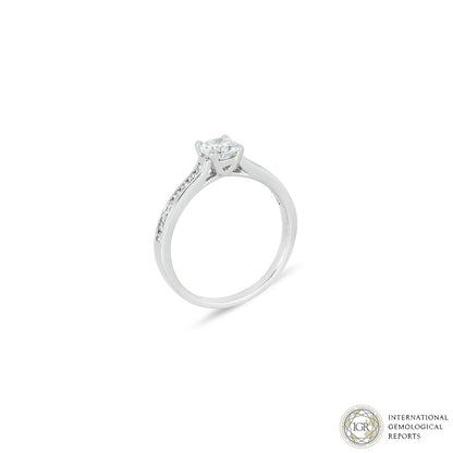 White Gold Round Brilliant Diamond Ring 0.52CT D/VS1