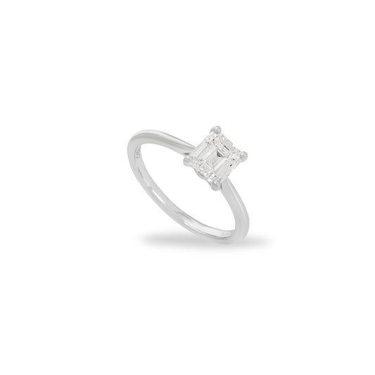 Platinum Emerald Cut Diamond Ring 1.03CT E/VVS2