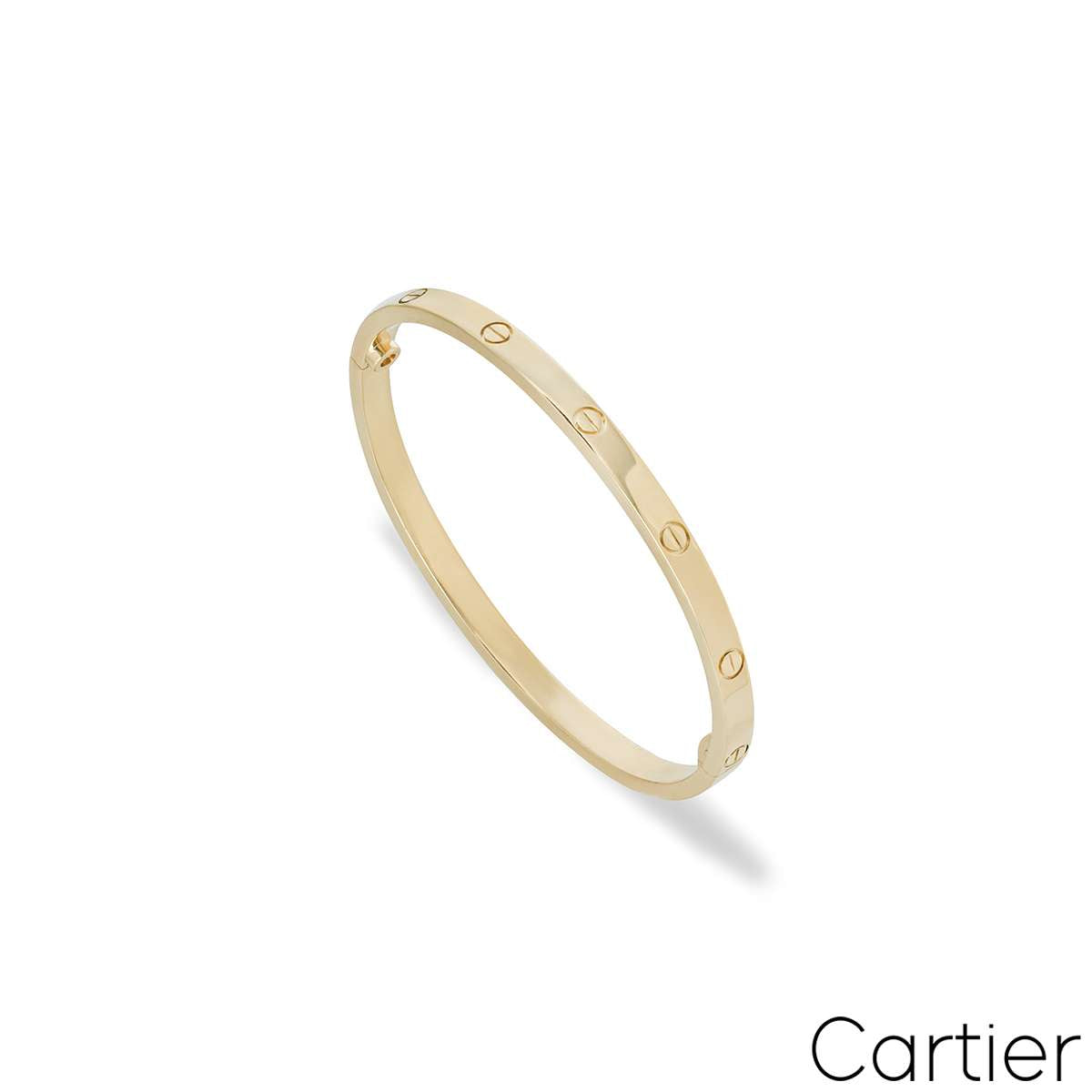 Cartier Yellow Gold Plain Sm Love Bracelet Size 17 B6047517