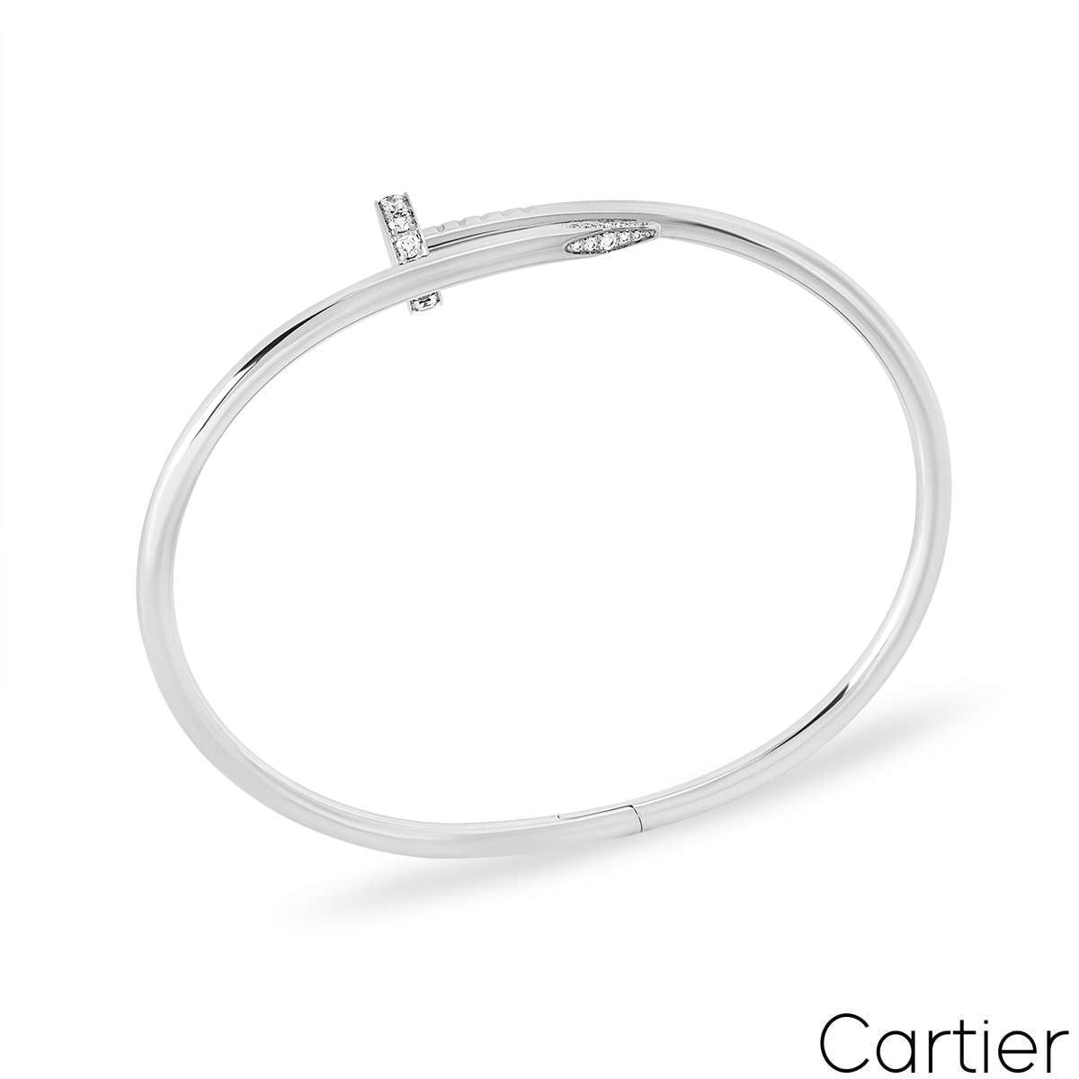 Cartier White Gold Diamond Juste Un Clou Bracelet Size 20 B6048720