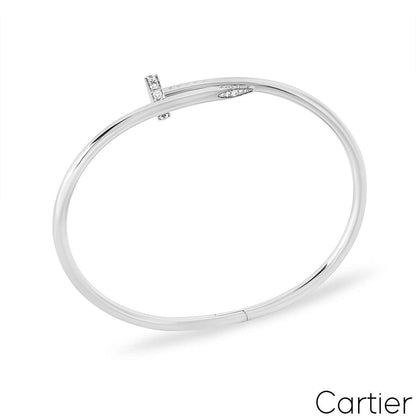 Cartier White Gold Diamond Juste Un Clou Bracelet Size 20 B6048720