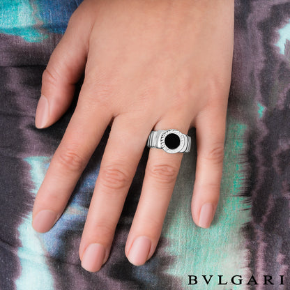 Bvlgari Bvlgari White Gold Onyx Tubogas Ring