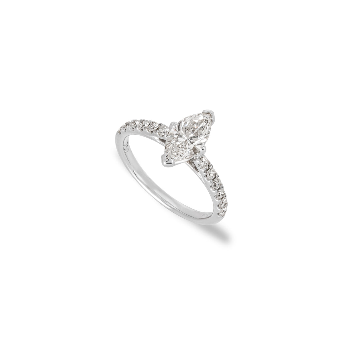 White Gold Marquise Cut Diamond Ring 1.01CT G/SI1