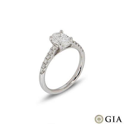 White Gold Oval Cut Diamond Ring 1.00CT D/SI1