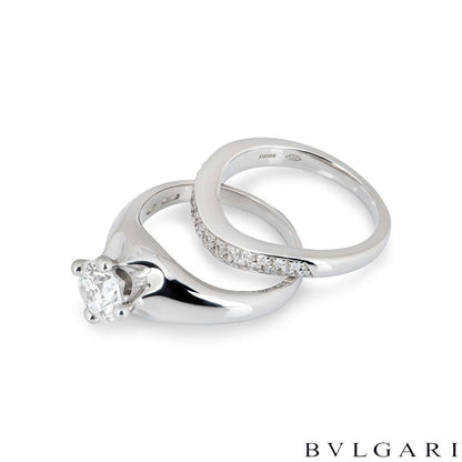 Bvlgari Platinum Diamond Corona Bridal Set 1.01CT G/VVS2