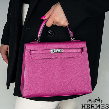 Hermés Kelly Sellier 25CM Rose Pourpre Epsom Phw