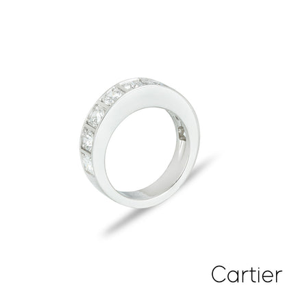 Cartier White Gold Half Diamond Love Ring Size 49 B4032500