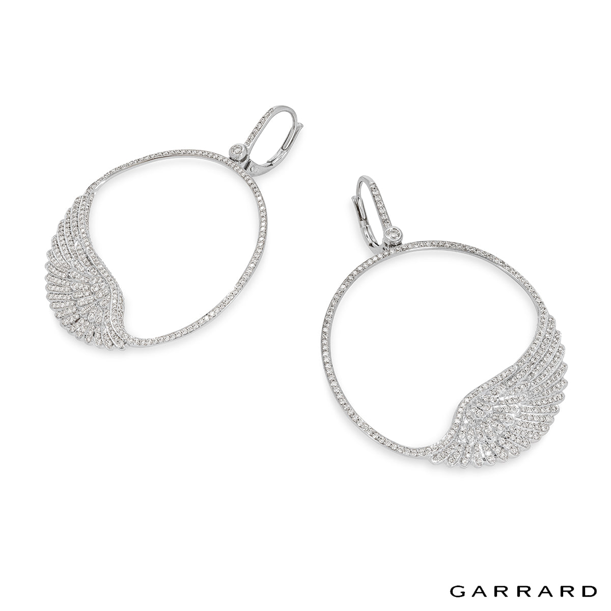 Garrard White Gold Wings Classic Diamond Earrings