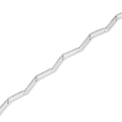 White Gold Diamond Line Bracelet 1.02CT Tdw