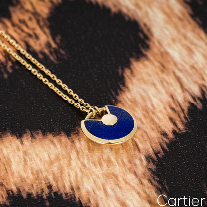 Cartier Yellow Gold Lapis & Diamond Amulette De Cartier Necklace