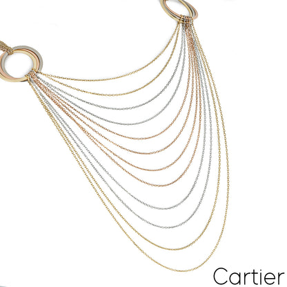 Cartier Tri-Colour Gold Multistrand Trinity De Cartier Necklace