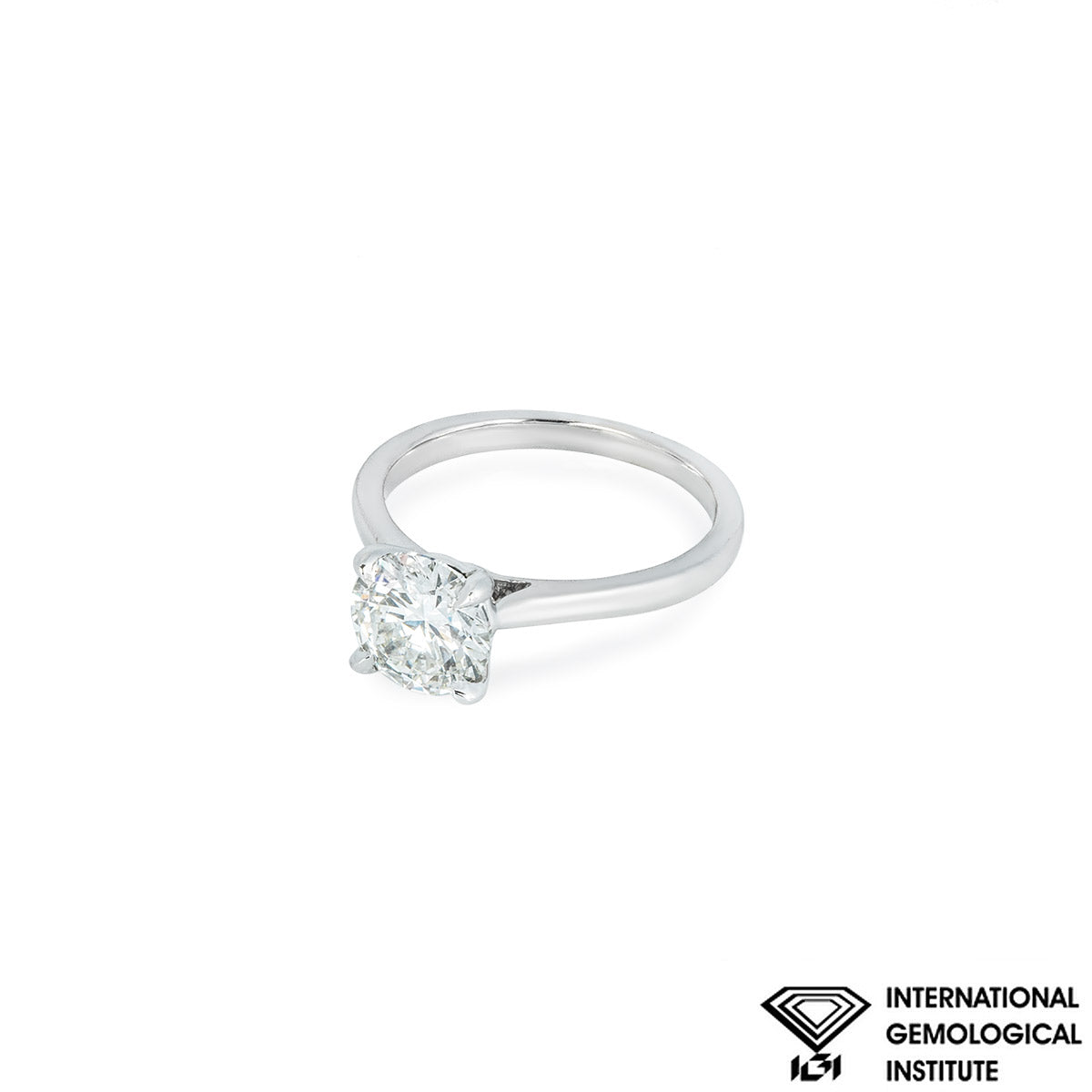 White Gold Round Brilliant Cut Lab Grown Diamond Ring 1.71CT G/VS1 Xxx