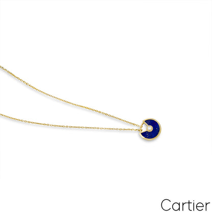 Cartier Yellow Gold Lapis & Diamond Amulette De Cartier Necklace