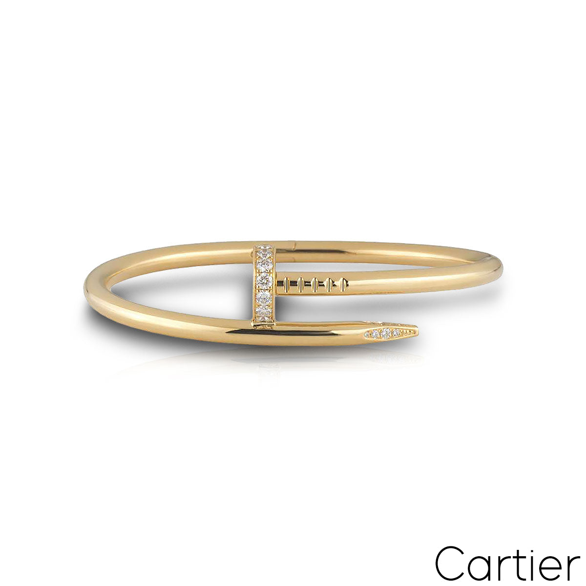 Cartier Yellow Gold Diamond Juste Un Clou Bracelet Size 17 B6048617