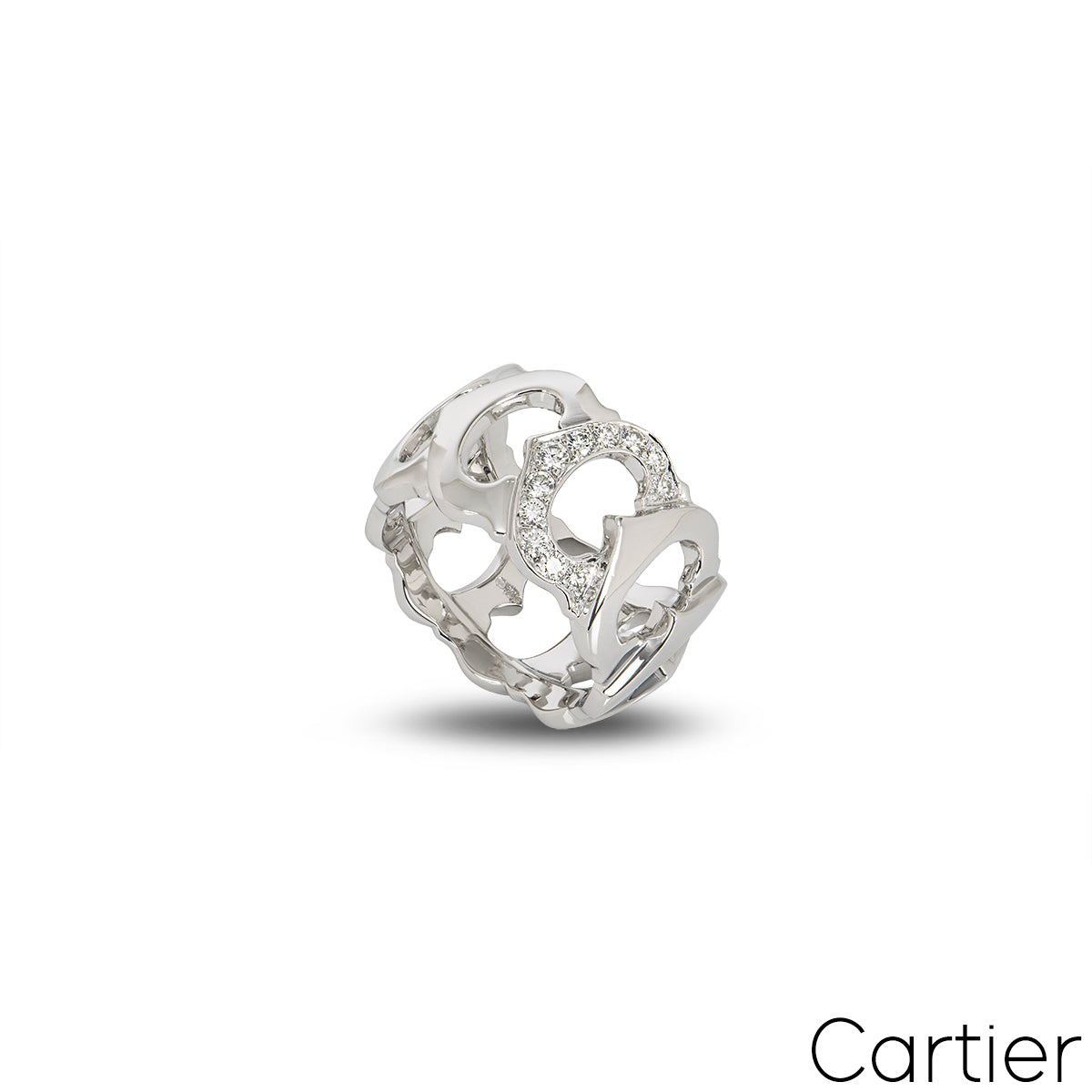 Cartier White Gold Diamond C De Cartier Ring