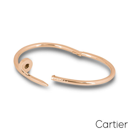 Cartier Rose Gold Plain Juste Un Clou Bracelet Size 15 B6048115