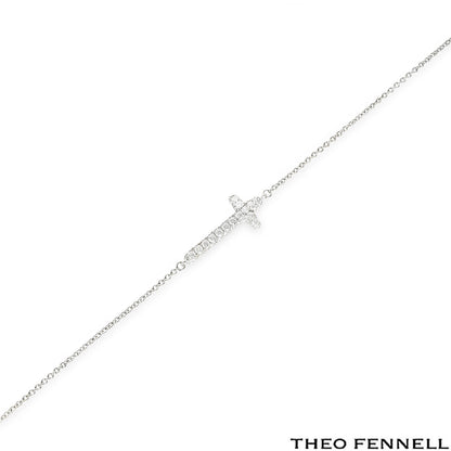 Theo Fennell White Gold Diamond Cross Bracelet 0.45CT Tdw