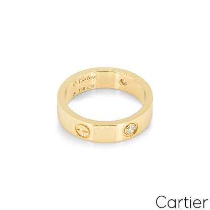 Cartier Yellow Gold Half Diamond Love Ring Size 49 B4032400