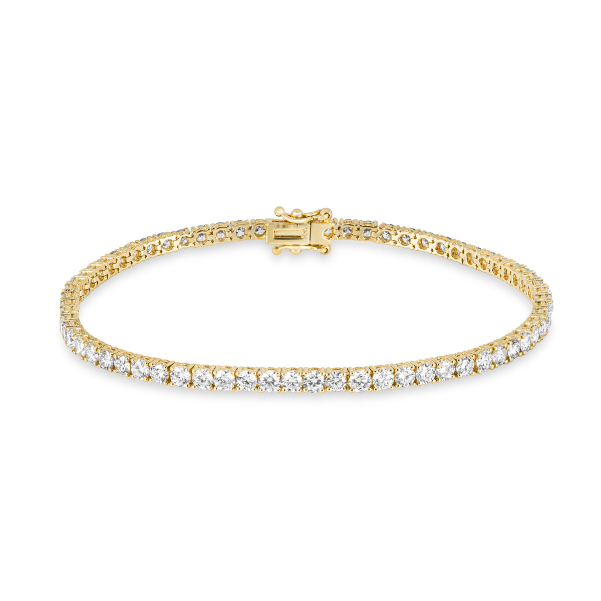 Yellow Gold Diamond Tennis Bracelet 4.27CT Tdw