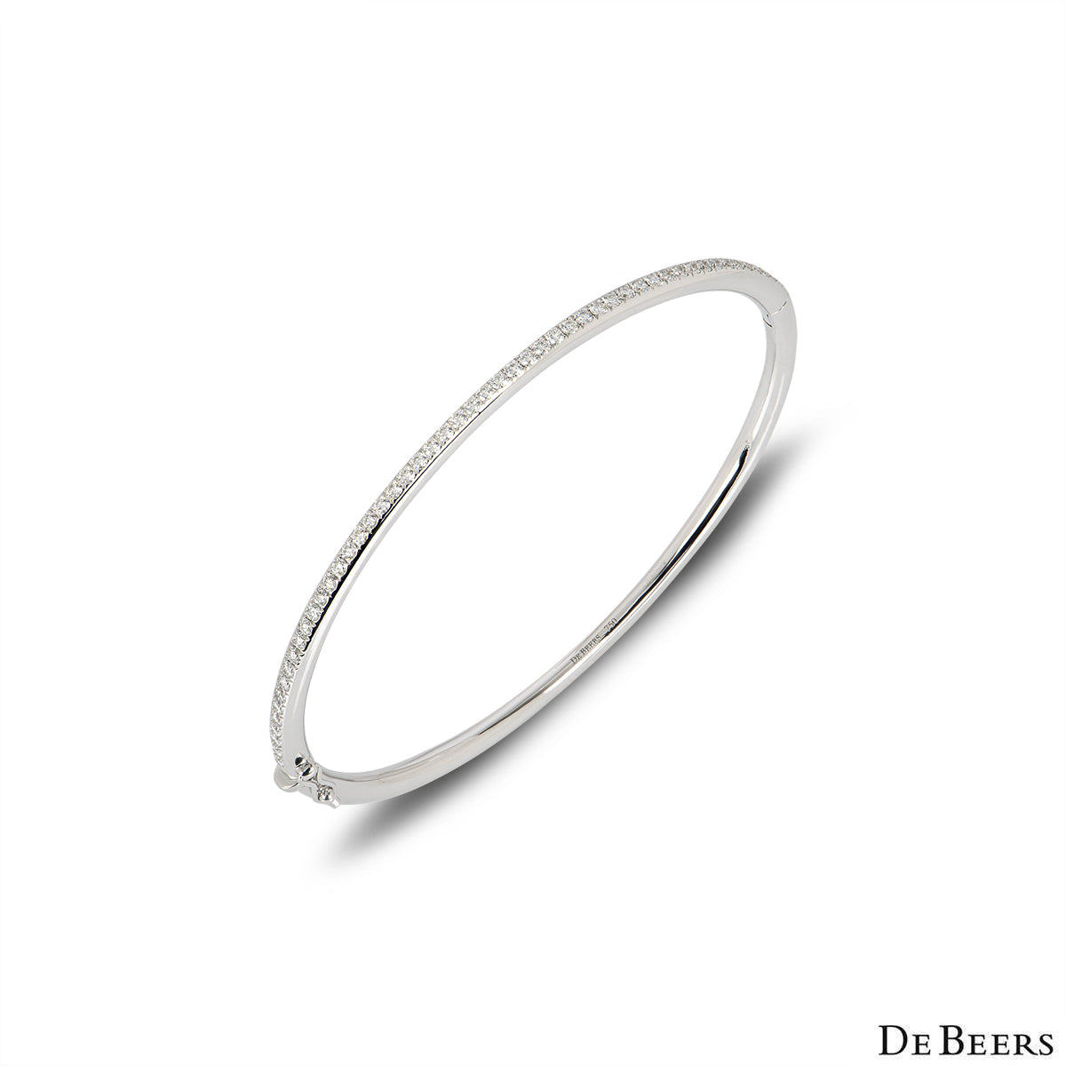 De Beers White Gold Classic Diamond Bangle B102113