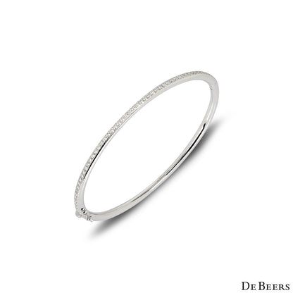 De Beers White Gold Classic Diamond Bangle B102113