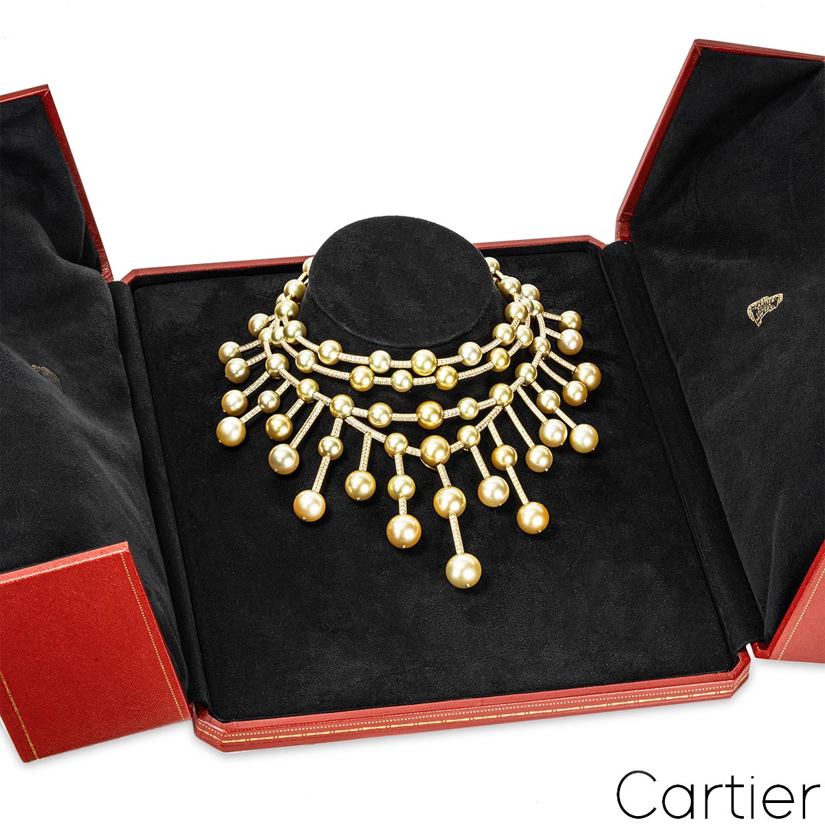 Cartier Yellow Gold Diamond And Golden South Sea Pearl Necklace CRHP700456