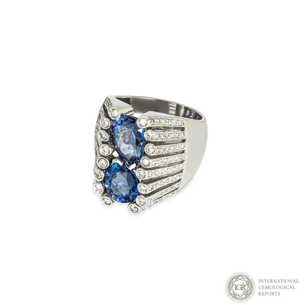 White Gold Tanzanite & Diamond Dress Ring