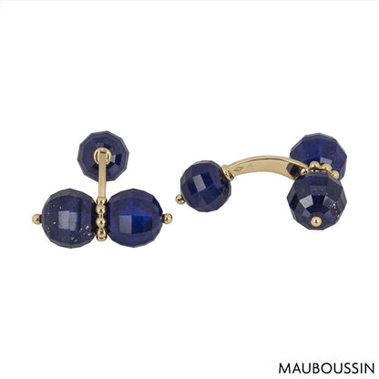 Mauboussin Yellow Gold Lapis Lazuli Cufflinks