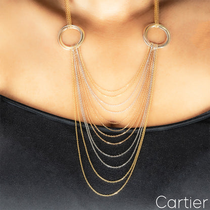 Cartier Tri-Colour Gold Multistrand Trinity De Cartier Necklace