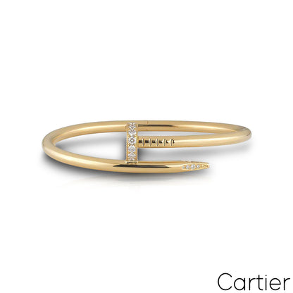 Cartier Yellow Gold Diamond Juste Un Clou Bracelet Size 18 B6048618