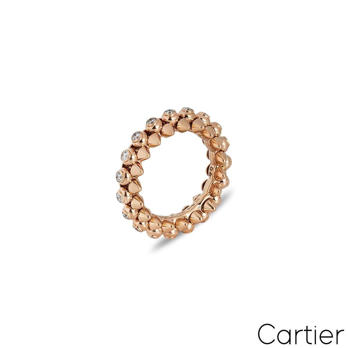 Cartier Rose Gold Diamond Clash De Cartier Ring Size 53 N4765400