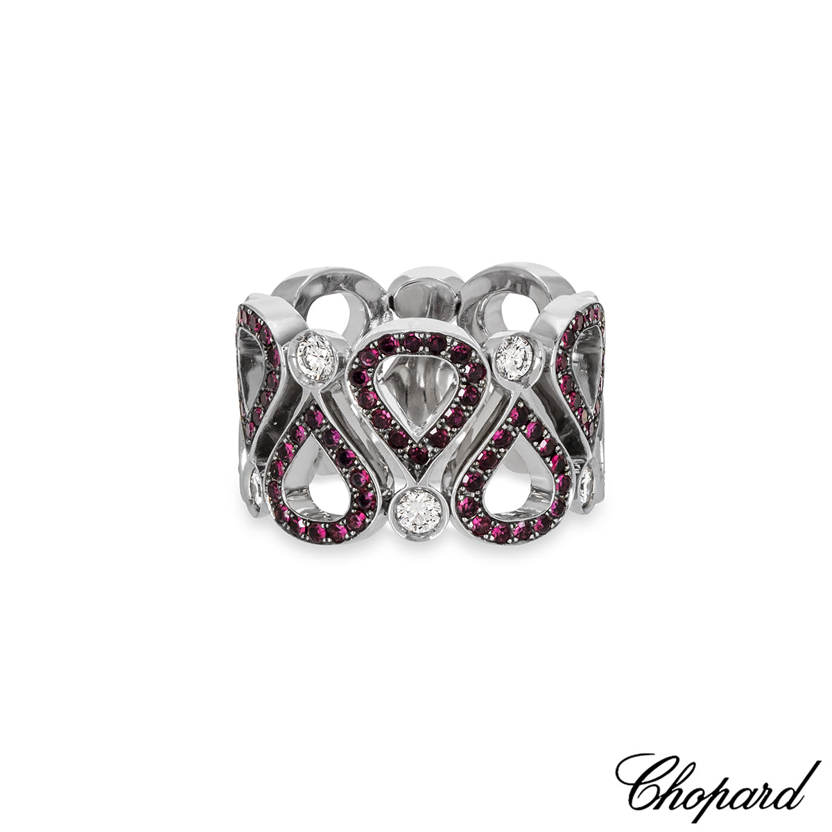 Chopard White Gold Ruby & Diamond Pushkin Ring 82/3935-0