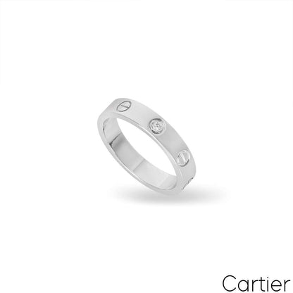 Cartier White Gold Diamond Love Wedding Band Size 48 B4050500