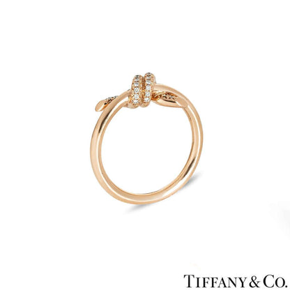 Tiffany & Co. Rose Gold & Diamond Knot Ring 69526411