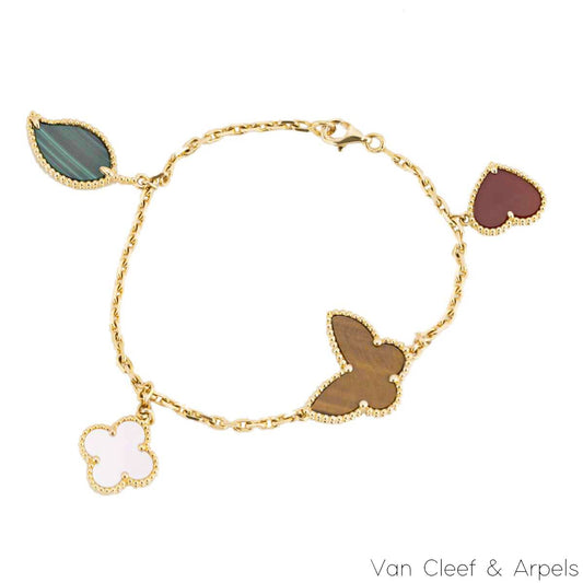 Van Cleef & Arpels Yellow Gold Lucky Alhambra 4 Motif Bracelet VCARD79600