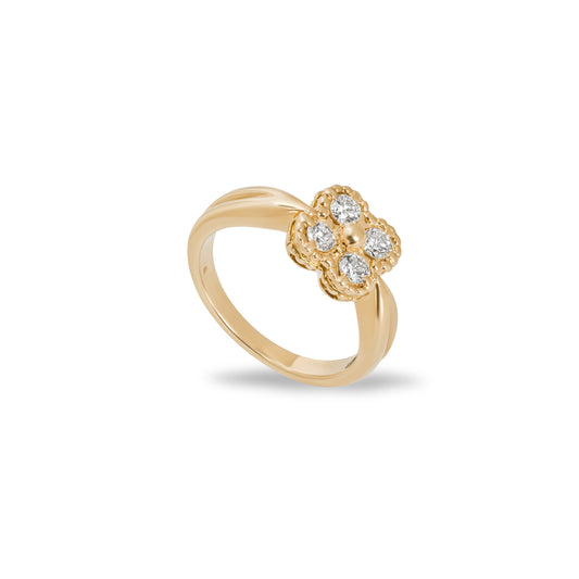 Van Cleef & Arpels Yellow Gold Diamond Arno Ring