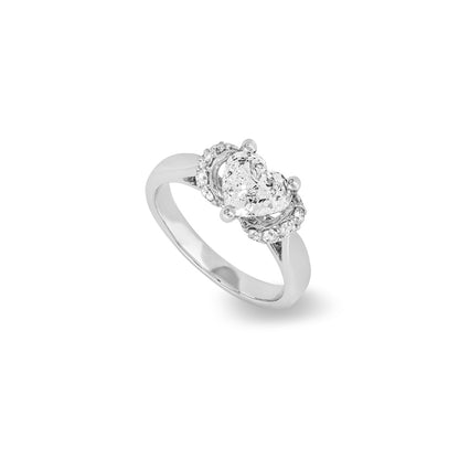 White Gold Heart Cut Diamond Ring 1.20CT F/SI2