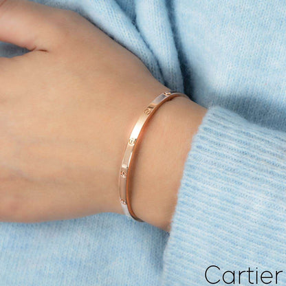 Cartier Rose Gold Plain Sm Love Bracelet Size 19 B6047319