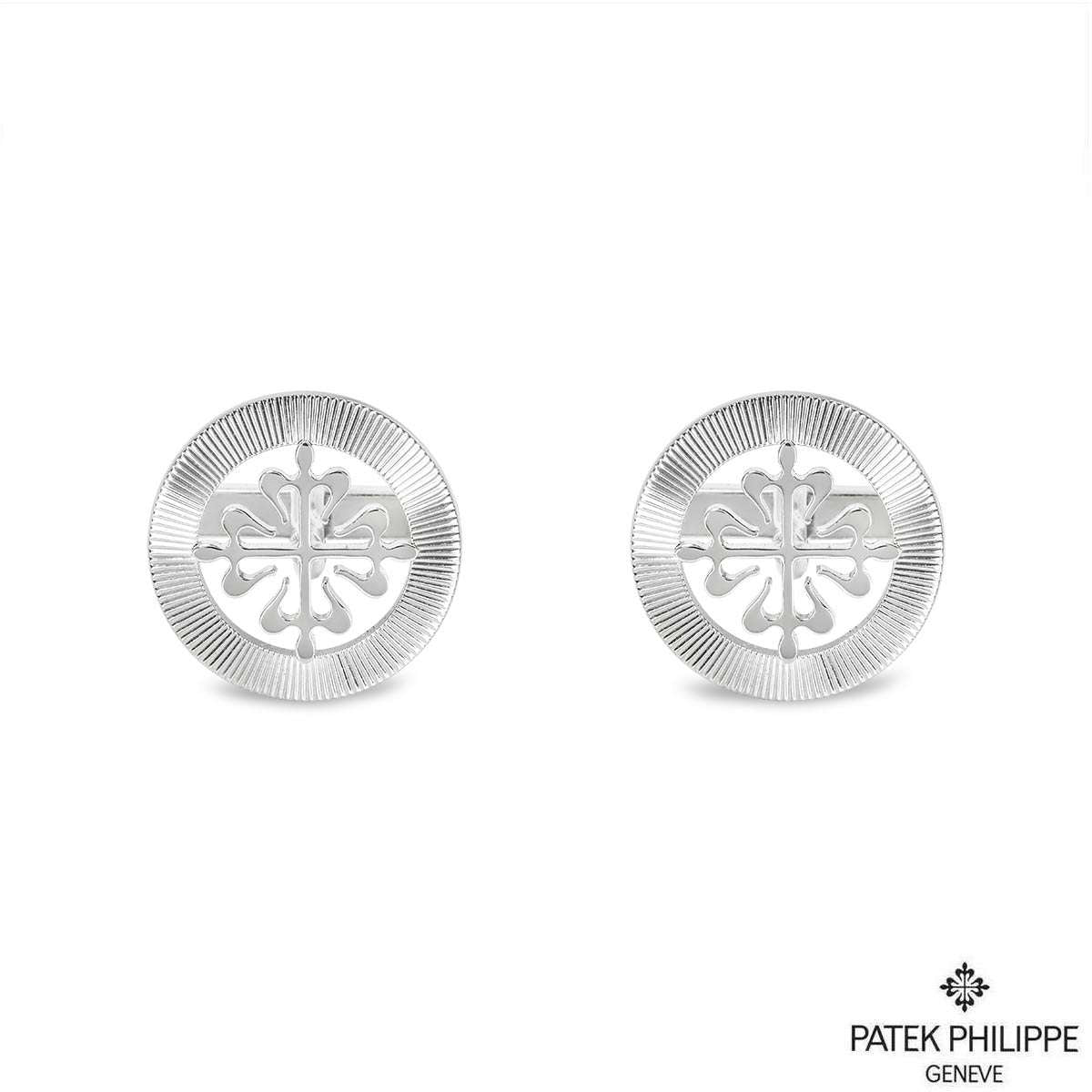 Patek Philippe White Gold Calatrava Cross Cufflinks 205.9089G-001