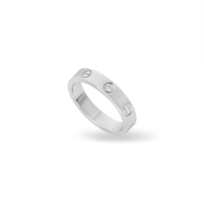 Cartier White Gold Diamond Love Wedding Band Size 48 B4050500