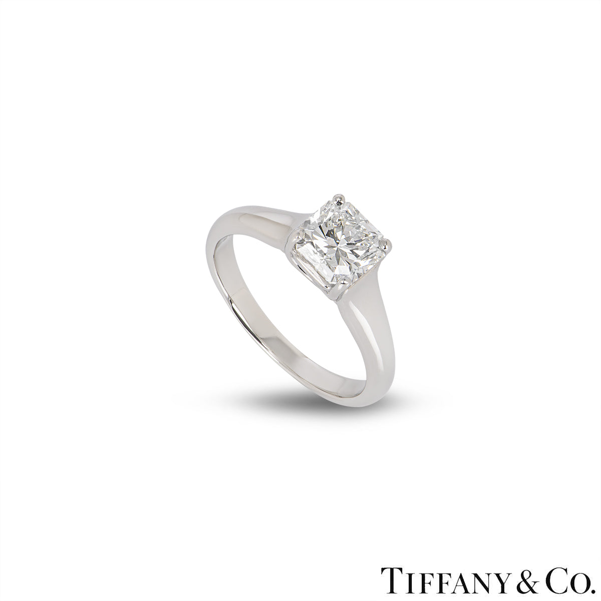 Tiffany & Co.platinum Lucida Cut Diamond Ring 1.61CT H/if