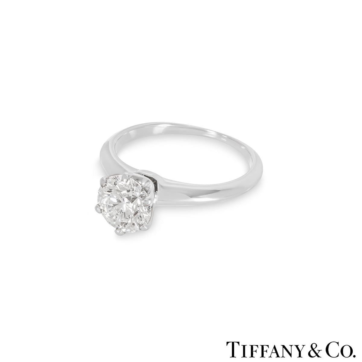 Tiffany & Co. Platinum Round Brilliant Cut Diamond Setting Ring 1.18CT D/VS1 Xxx