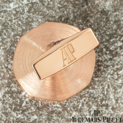 Audemars Piguet Rose Gold & Diamond Set Royal Oak Cufflinks