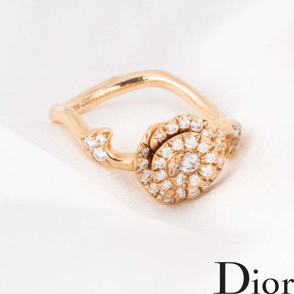 Dior Pink Gold Small Rose Dior Couture Diamond Ring Size 49 0.30CT JRCO95009